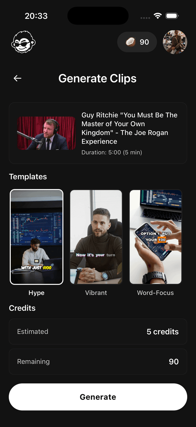 Home screen overview
